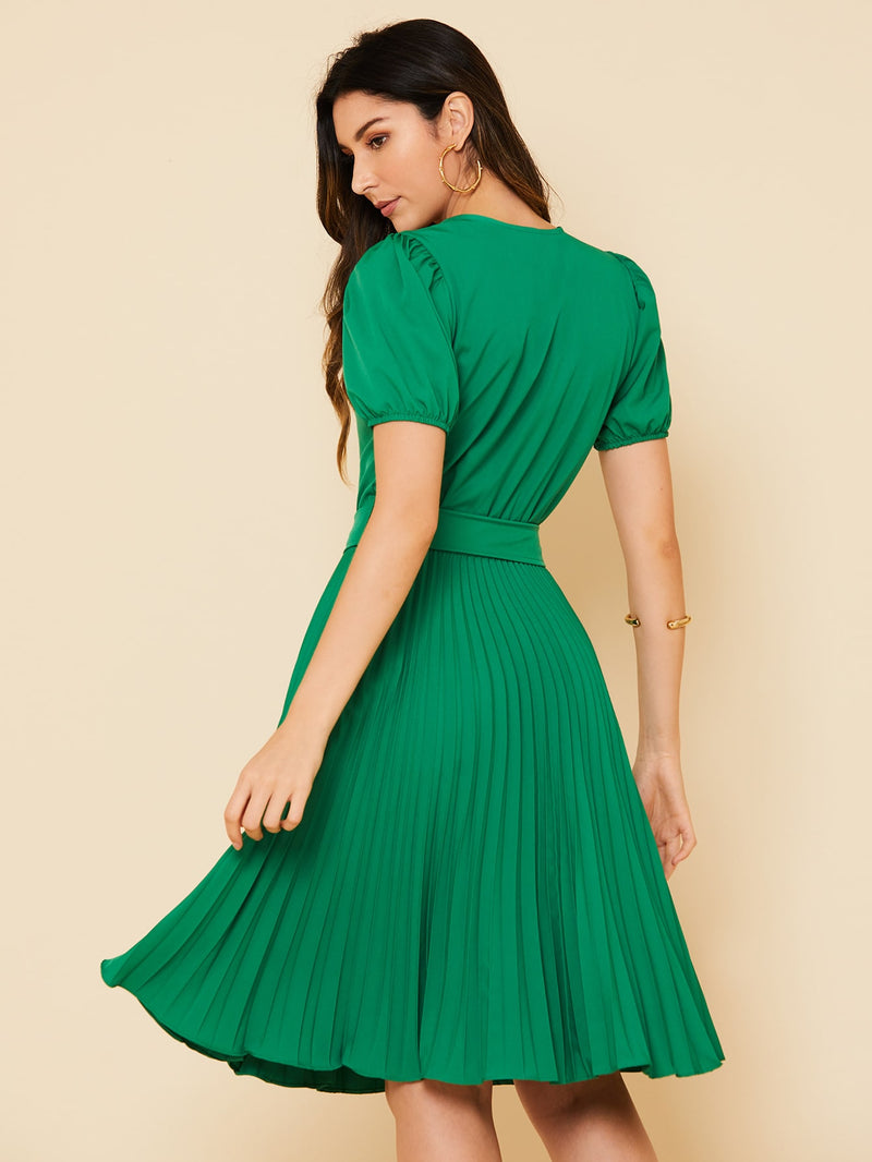 Vestido Midi Plissado Abigail