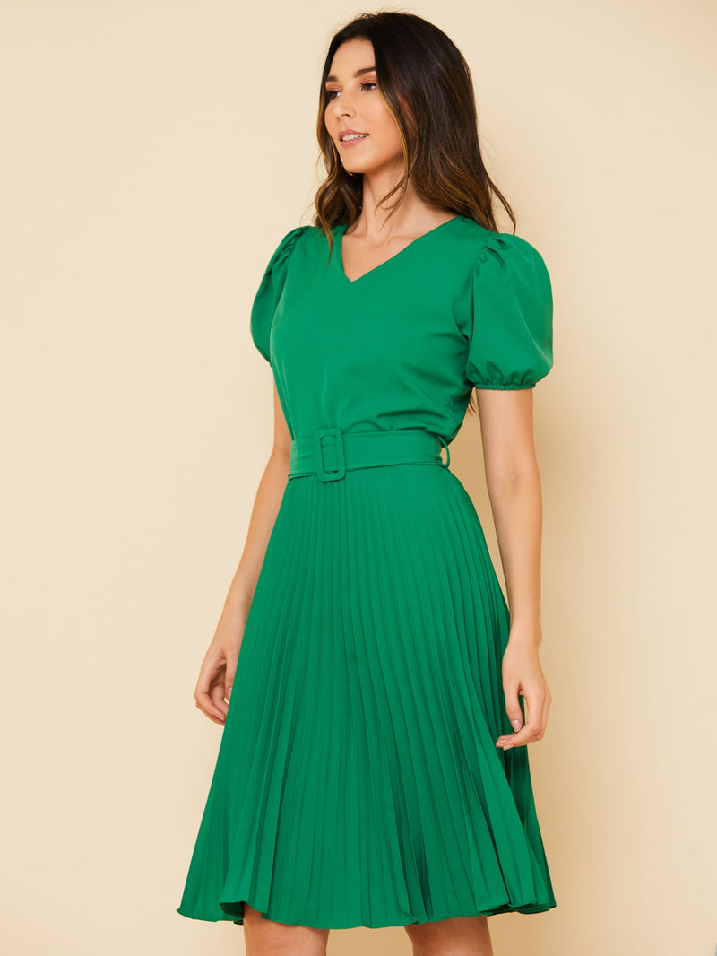 Vestido Midi Plissado Abigail