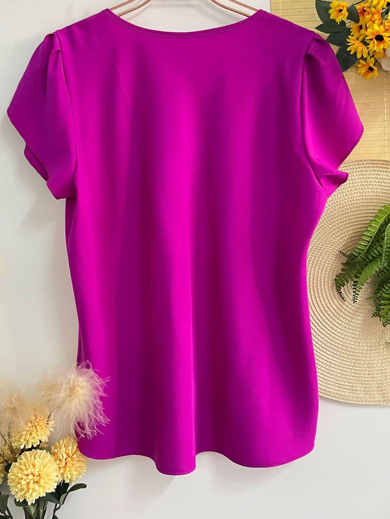 Blusa Feminina Aline Manga Curta