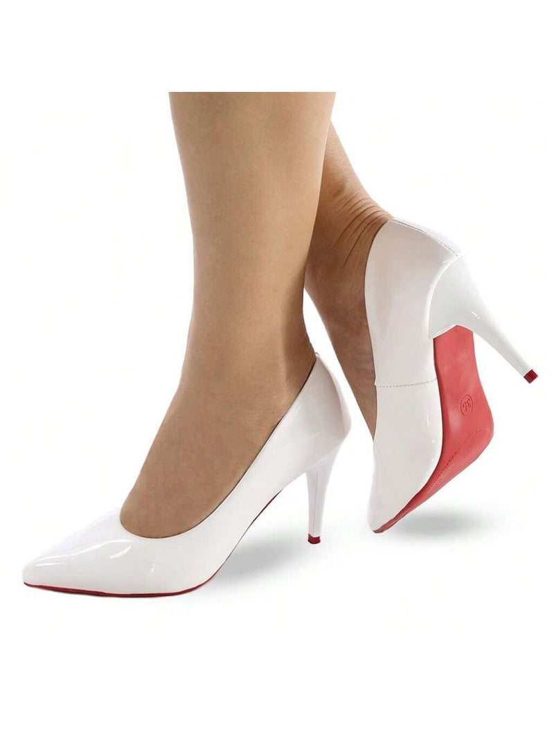 Scarpin Verniz Branco Feminino Salto Médio 8,5cm