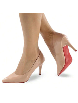 Scarpin Verniz Nude Feminino Salto Médio 8,5cm